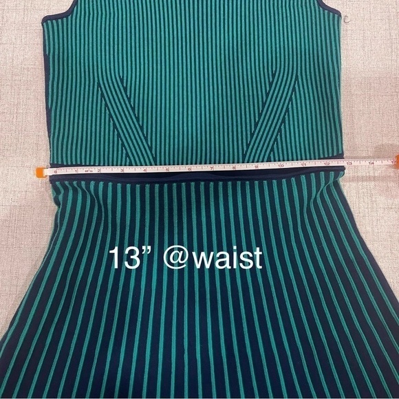 BANANA REPUBLIC sweater knit blue green fit & flare sleeveless dress. NWOT. XS - Picture 7 of 11